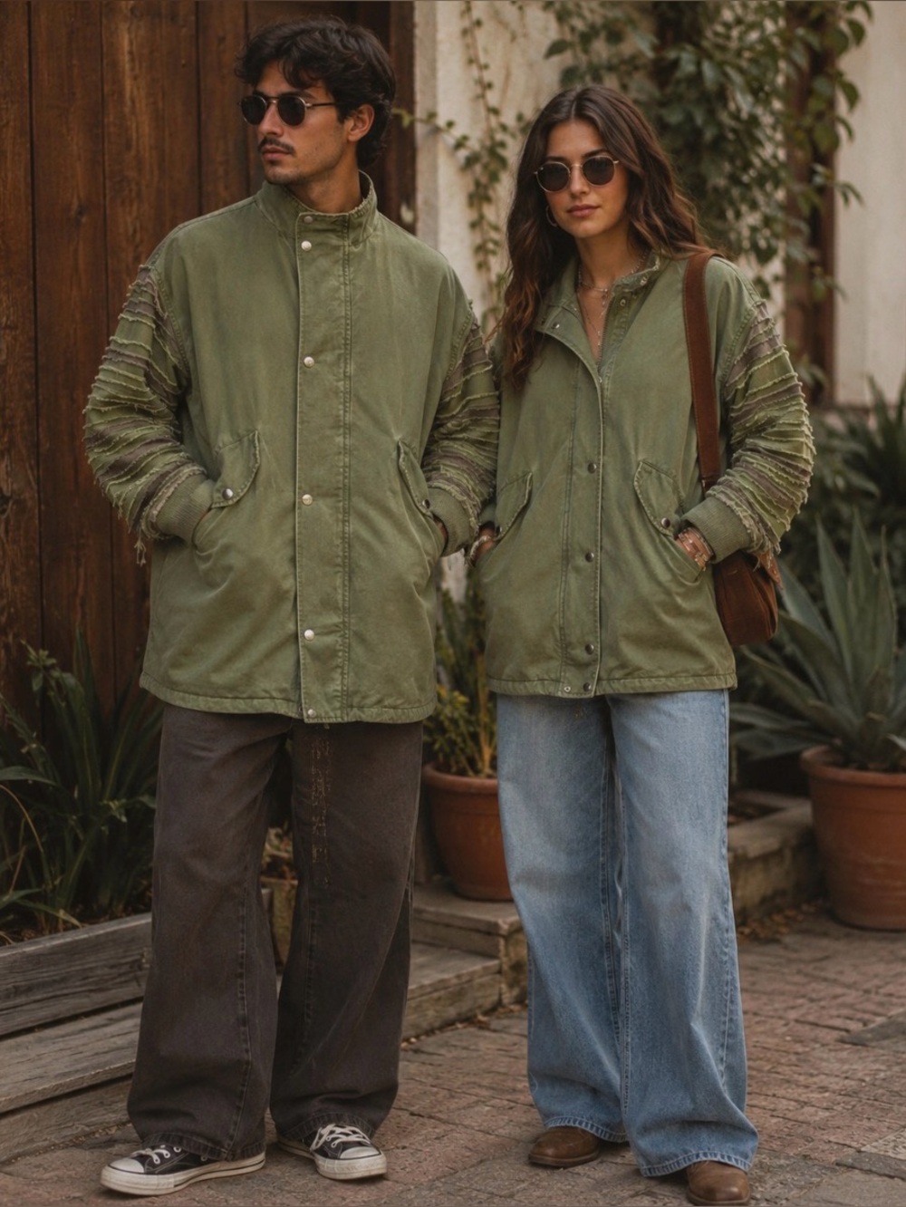 UNIF Olive Green Streetwear Unisex Military-Inspired Jacket